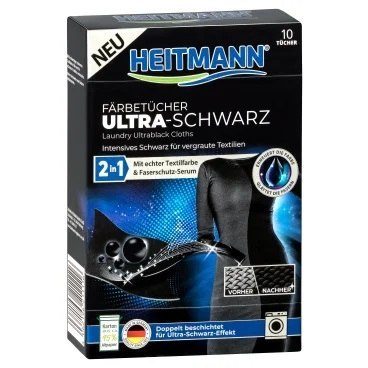 HEITMANN Chusteczki przywracające ultraczerń 10szt HEITMANN Chusteczki przywracające ultraczerń 10szt