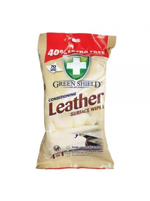 GREEN Chusteczki do mebli skórzanych 70szt SHIELD LEATHER WIPES GREEN Chusteczki do mebli skórzanych 70szt SHIELD LEATHER WIPES