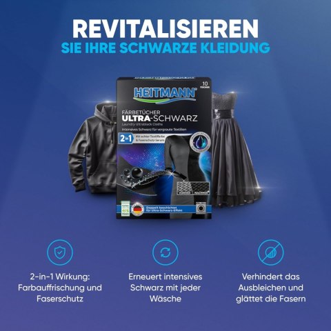 Heitmann Ultra Schwarz 2in1 Chusteczki Odnawiające Czerń 12 szt. Brauns-Heitmann GmbH & Co. KG