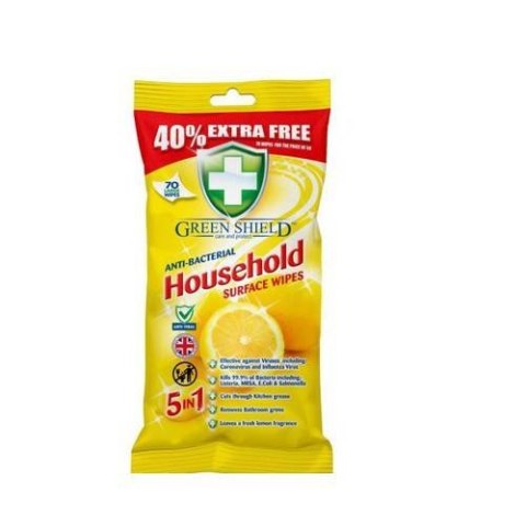 Green Shield Household Uniwersalne Chusteczki Nawilżone Cytrynowe 70 szt. Green Shield Household Uniwersalne Chusteczki Nawilżone Cytrynowe 70 szt.