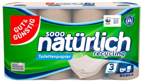 G&G Papier Toaletowy z Recyklingu 8 x 220 blatów G&G Papier Toaletowy z Recyklingu 8 x 220 blatów