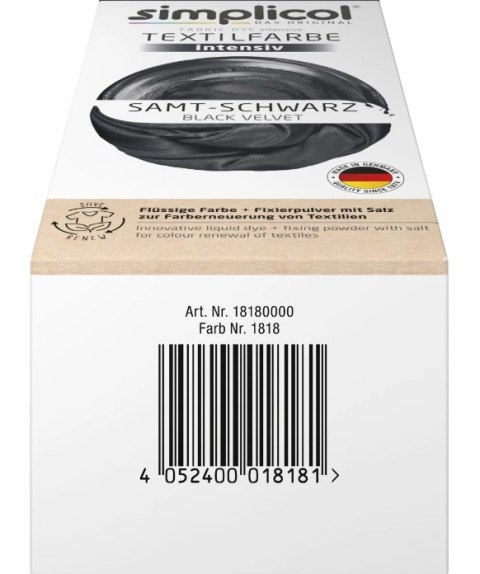 Simplicol Barwnik do Tkanin Aksamitna Czerń DE Simplicol Barwnik do Tkanin Aksamitna Czerń DE