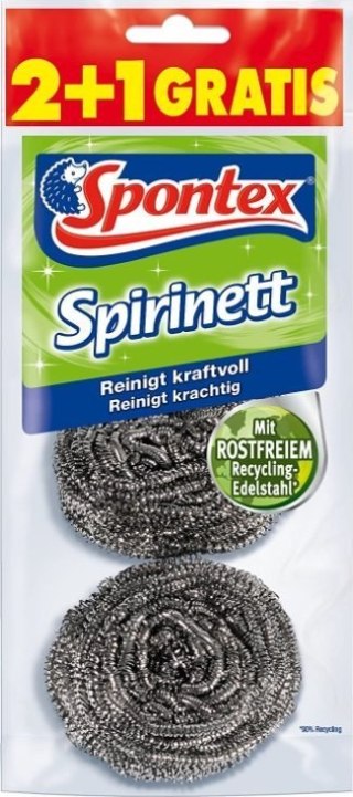 Spontex Spirinett Druciak ze Stali Nierdzewnej 3 szt. Spontex